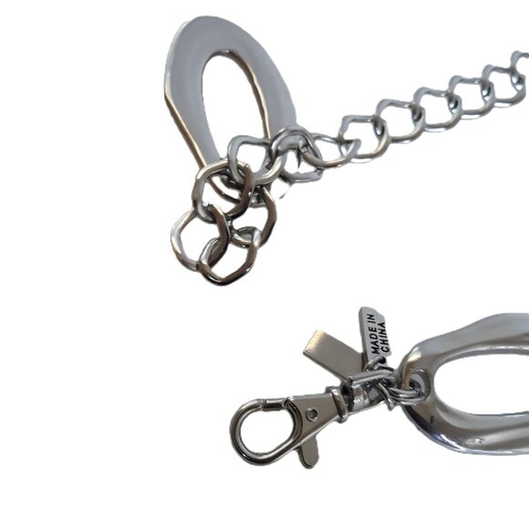 Chico's Silver Wide Chain Link Adjustable Belt S to XXL Boho Festival Western - Picture 5 of 7